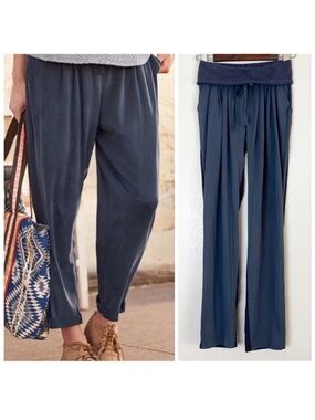 •SUNDANCE• Blue Perfect Weekend Tercel Pull On Fold Over Waist Jogger Pant‎ XS